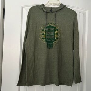 King Biscuit Festive 2019 long sleeve hooded teeshirt.